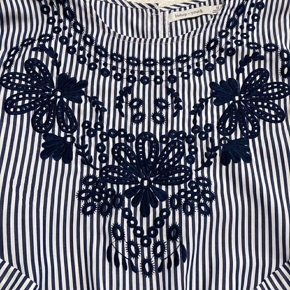 Bishop+young Striped Knot Front Shirt M - Picture 5 of 11